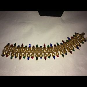 ❤️Vtg. Coro Rhinestone Art Deco Chunky Bracelet 🎁